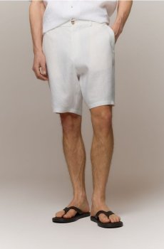 Reserved - Лляні шорти звичайного крою - білий - 8006H-00X