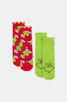 Шкарпетки, 2 пари Grinch - різнобарвний