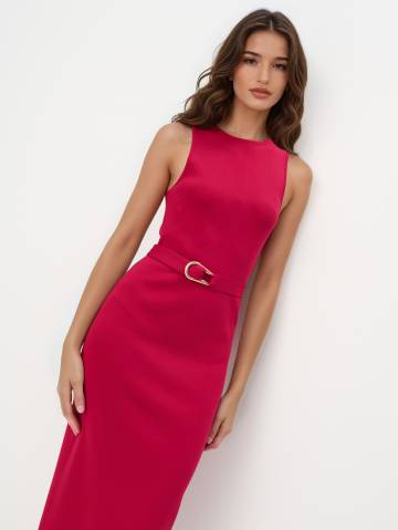 Mohito - Сукня міді з поясом - фуксія - M