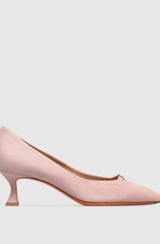 Розовые замшевые туфли с пряжкой