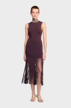 Женское коричневое платье Коричневый 34 Sandro SFPRO04086_Brown