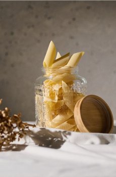 Банка для зберігання продуктів з кришкою та тисненим візерунком - clear