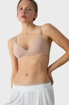 Женский бежевый бюстгальтер с тонкой треугольной чашкой PURE FIT WE CARE Бежевый 80C Etam 6538267