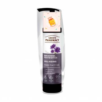 Гель для умывания Green Pharmacy Wash Face Gel Бакучиол и постбиотики, 200 мл Гель для умывания Green Pharmacy Wash Face Gel Бакучиол и постбиотики, 200 мл