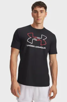 Мужская черная футболка UA GL FOUNDATION UPDATE SS Черный 3XL Tall Under Armour 1382915-001