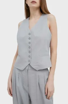 Женский серый льняной жилет Серый L DKNY P3DTCR51