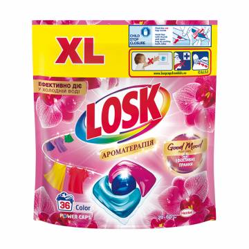 Капсулы для стирки Losk Ароматерапия, с эфирными маслами и ароматом малайзийского цветка, 36 стирок, 36 шт Капсулы для стирки Losk Ароматерапия, с эфирными маслами и ароматом малайзийского цветка, 36 стирок, 36 шт