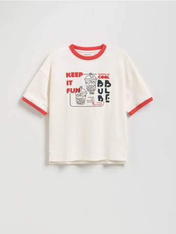 Reserved - Футболка з принтом - кремовий - 004FH-01X Reserved - Футболка з принтом - кремовий - 004FH-01X