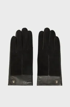 Женские черные кожаные перчатки SUEDE Черный S-M Tommy Hilfiger AW0AW18590