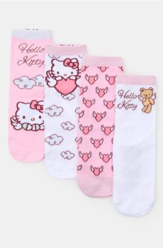 Шкарпетки Hello Kitty, 4 пари - рожевий