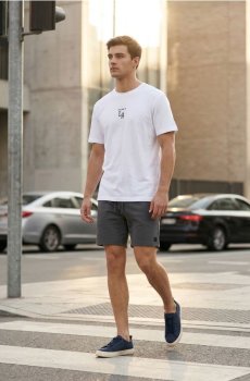 Спортивні шорти з шнурком - середньо-сірий