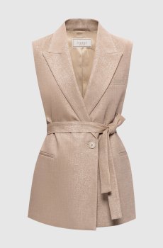 Бежевый жилет с цепочкой мониль