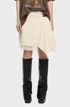 Женская белая шерстяная юбка Белый 36 Bimba Y Lola 252BR4874.10060