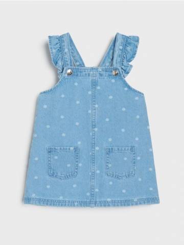 Джинсова сукня на бретелях - синій