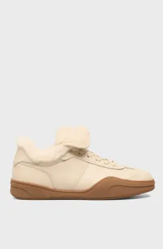 Женские бежевые кожаные кроссовки Berenice Бежевый 37 PRPY PRFLT3625W