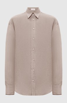 Бежевая рубашка из льна