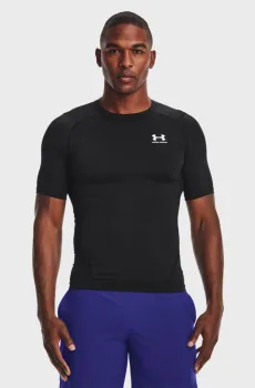 Мужская черная футболка UA HG Armour Comp SS-BLK Черный 3XL Under Armour 1361518-001