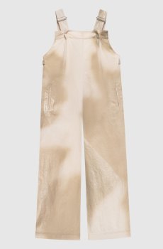 Бежевый комбинезон с эффектом металлизированного напыления