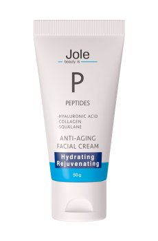 Крем для лица Jole Peptides Anti-aging Facial Cream с гиалуроновой кислотой, скваланом и коллагеном, 50 мл