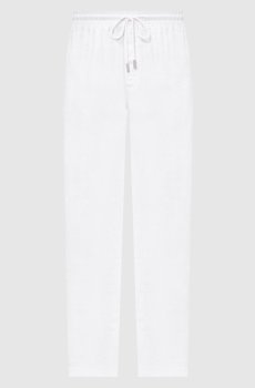 Белые брюки из льна