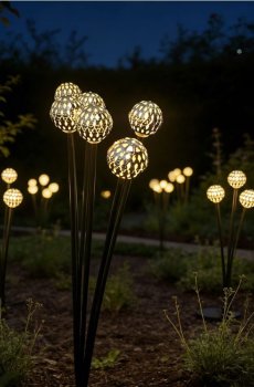 Сонячна LED лампа для встановлення в ґрунт - срібний