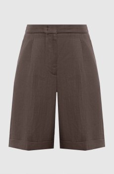 Коричневые шорты из льна
