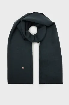 Мужской темно-синий шерстяной шарф TH FLAG REFINED WOOL REV SCARF Синий ONESIZE Tommy Hilfiger AM0AM12839