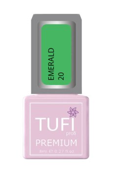 Уценка! Гель-лак для ногтей Tufi Profi Premium Emerald 20 Райский зеленый, 8 мл