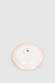 Белая фарфоровая крышка для сахарницы Striche Verdi e Oro