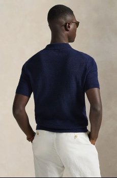 Поло с примесью льна Polo Ralph Lauren