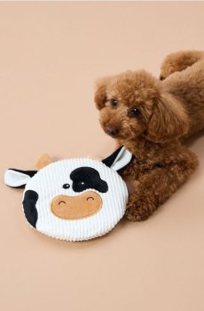 Іграшка для собаки з пищалкою у формі корови - білий