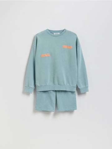 Reserved - BOYS` JOGGING TOP & SHORTS - темно-сірий - 022FK-90X Reserved - BOYS` JOGGING TOP & SHORTS - темно-сірий - 022FK-90X