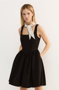 Reserved - Сукня з віскози з домішкою льону - чорний - 867IR-99X