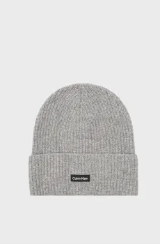 Мужская серая шерстяная шапка DADDY WOOL BEANIE Серый ONESIZE Calvin Klein K50K510984