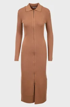 Женское бежевое платье ICONIC RIB Бежевый M Calvin Klein K20K206387