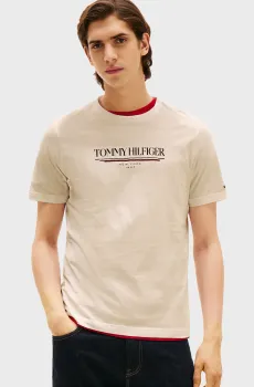 Мужская бежевая футболка BRAND LOVE HILFIGER Бежевый XXL Tommy Hilfiger MW0MW40324