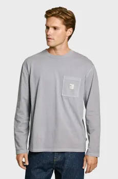 Мужской серый лонгслив PAUL Серый L Pepe Jeans PM509772