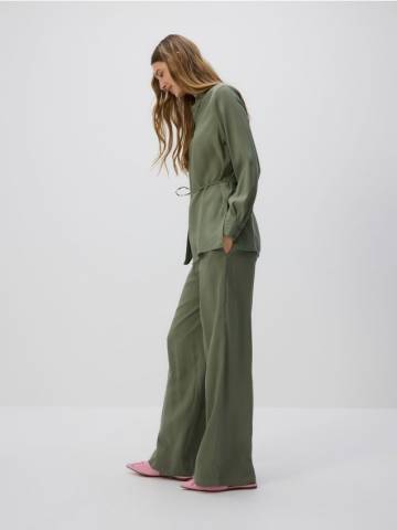 Reserved - LADIES` TROUSERS - коричневувато-зелений - 1036P-78X Reserved - LADIES` TROUSERS - коричневувато-зелений - 1036P-78X