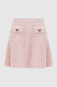 Розовая твидовая юбка