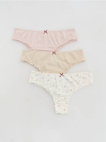 Reserved - Бавовняні трусики- бразильські 3 шт. - різнобарвний - 559EZ-MLC