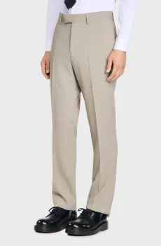 Мужские серые шерстяные брюки Серый 44 Sandro SHPPA01682_Aluminum