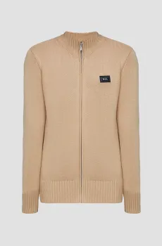 Мужской бежевый шерстяной кардиган Бежевый S Karl Lagerfeld 534305.655046;410