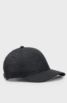 Женская черная кепка с узором MONOGRAM JACQUARD CAP Черный ONESIZE Calvin Klein K60K612032