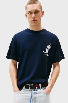 Мужская темно-синяя футболка SKATER BACK GRAPHIC Синий XXL Tommy Jeans DM0DM21830