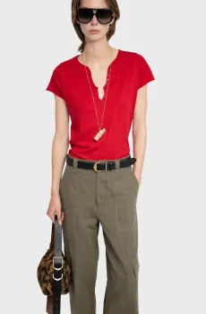 Женская красная футболка Tuni Красный S ZADIG&VOLTAIRE JWTN00447_LOVE