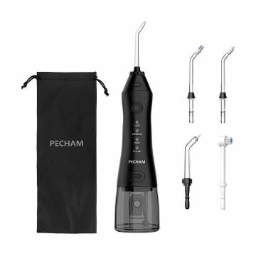 Портативный ирригатор для ротовой полости PECHAM Travel Black PC-1581 с 5 насадками, черный Портативный ирригатор для ротовой полости PECHAM Travel Black PC-1581 с 5 насадками, черный