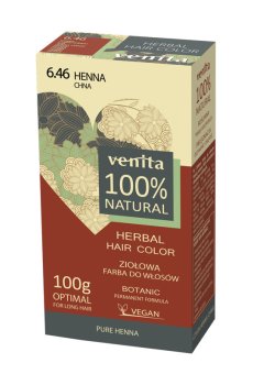 Растительная краска для волос Venita Natural Herbal Hair Color 100% Natural 6.46 Henna, 100 г