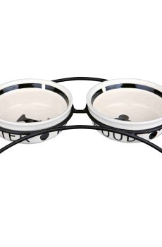 Миски для собак Trixie Eat On Feet на металлической подставке, керамические, 13 см, 2*250 мл (24640)