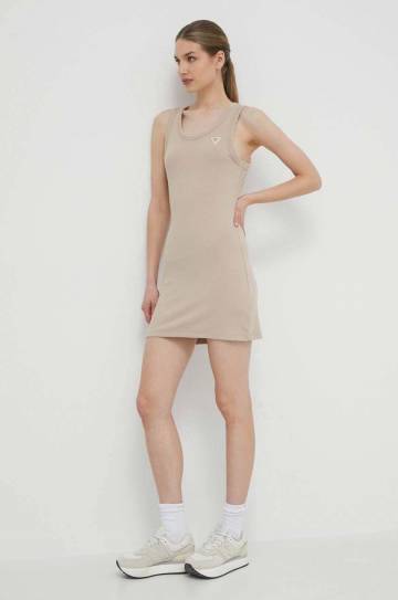 Платье Guess цвет бежевый mini облегающая Платье Guess цвет бежевый mini облегающая