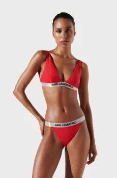 Женский красный лиф от купальника LOGO TRIANGLE TOP Красный S Karl Lagerfeld 240W2218